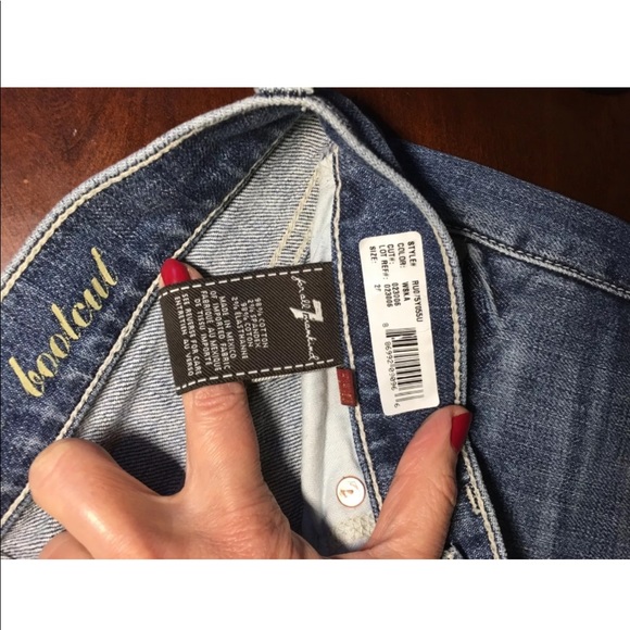 🆕 7 For All Mankind Bootcut Light wash Distressed Y2K Vintage Low Rise - Picture 8 of 8